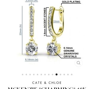 *Cate and Chloe* Mckenzie "charming" 18K white gold Swarovski drop earrings